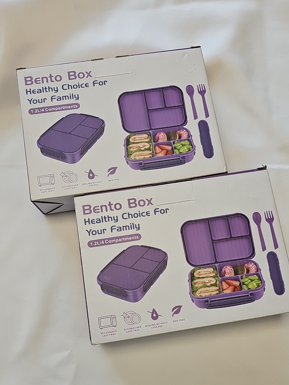 Purple Bento Boxes - Lot Of 2